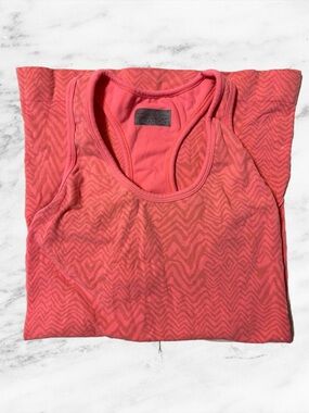 Athleta Coral-Pink Zigzag Racerback Tank